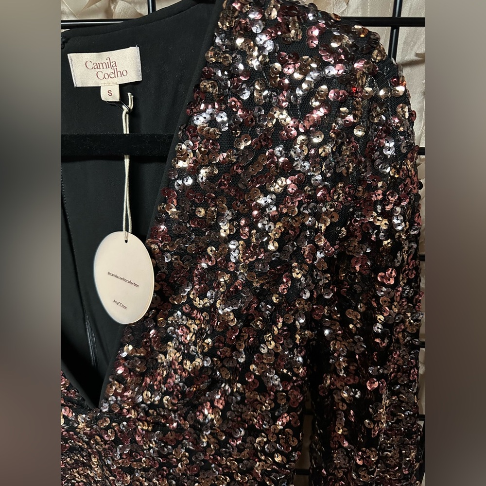 Camila Coelho Yarah Romper in Metallic Mauve - Picture 5 of 6